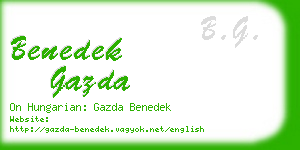 benedek gazda business card